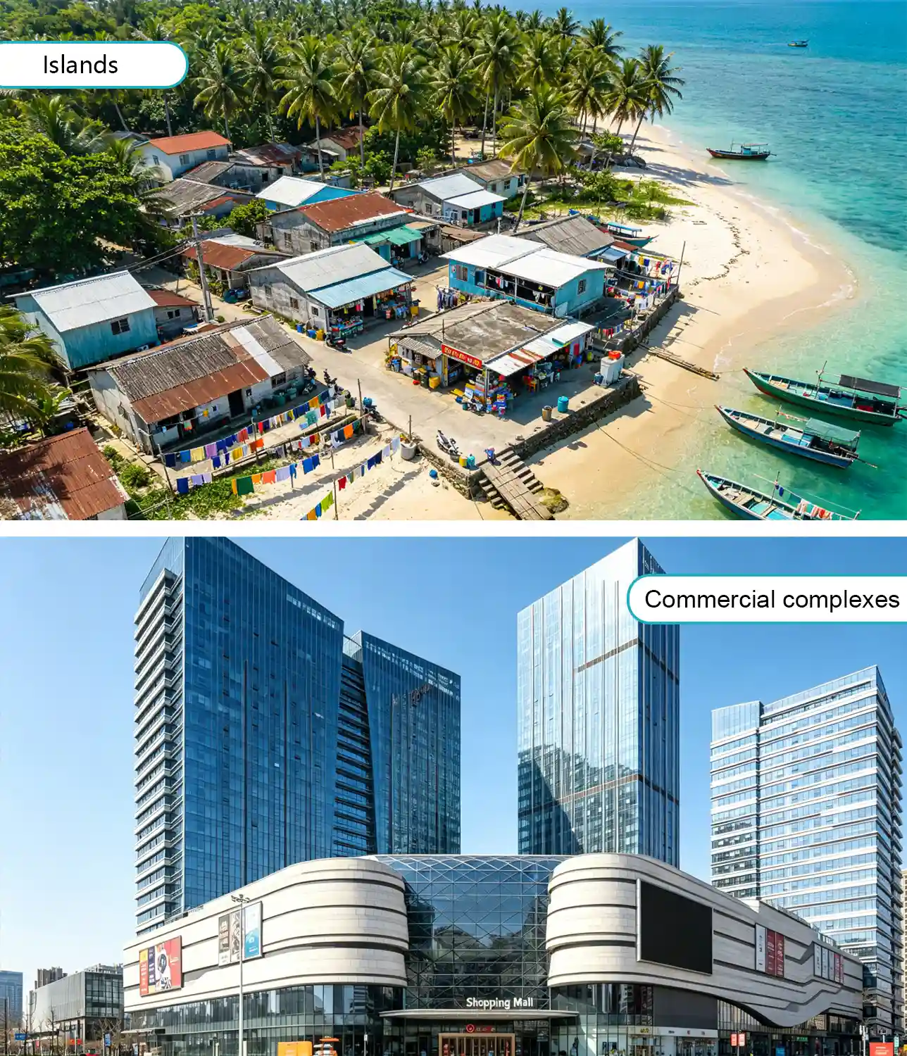 Ilhas e complexos comerciais